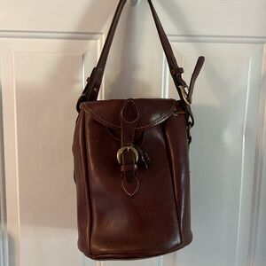 Holland Sport Vintage Mahogany Leather Bucket Bag